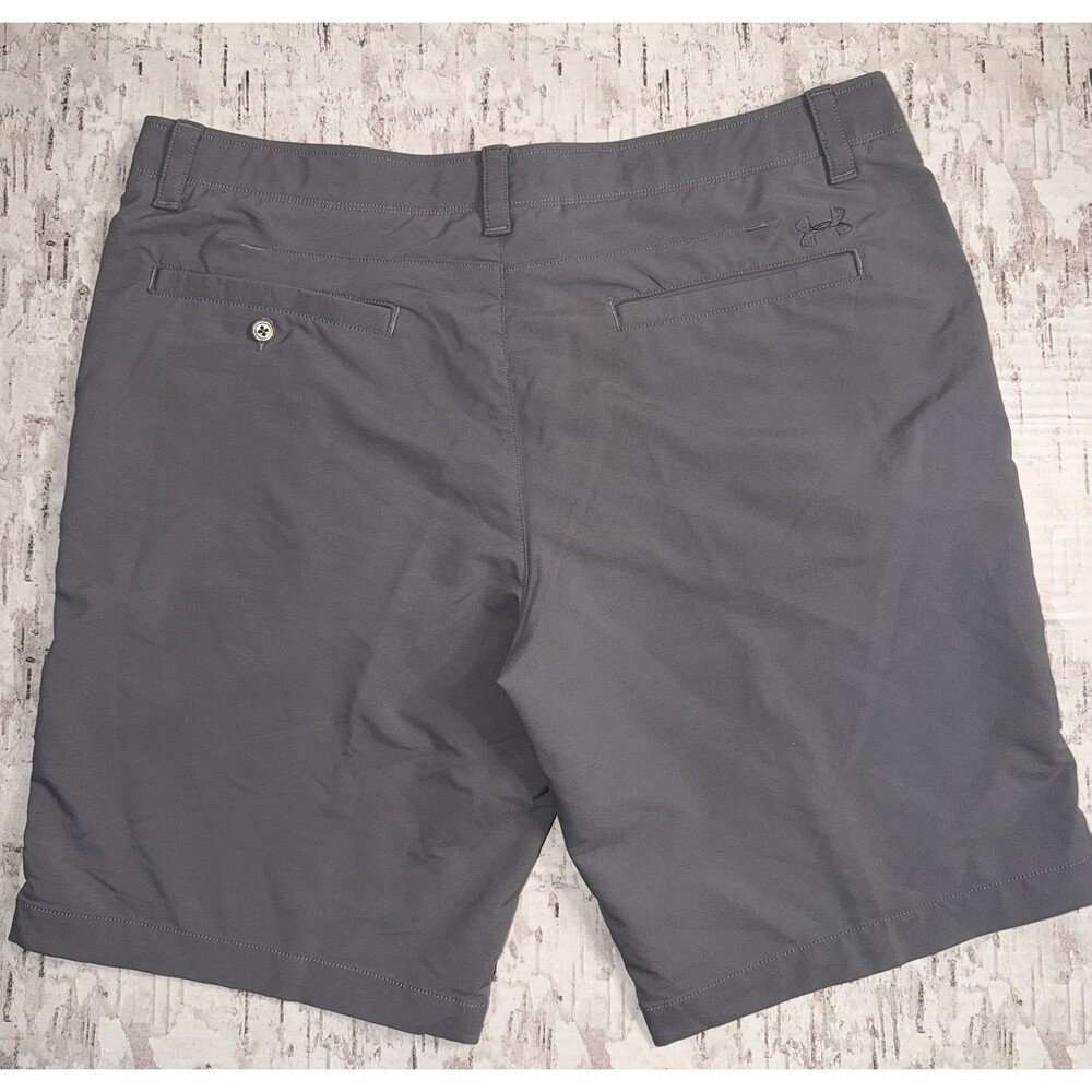 Under Armour Men’s Golf Shorts Gray Heatgear Performance Flat Front Size 38 - Picture 3 of 6